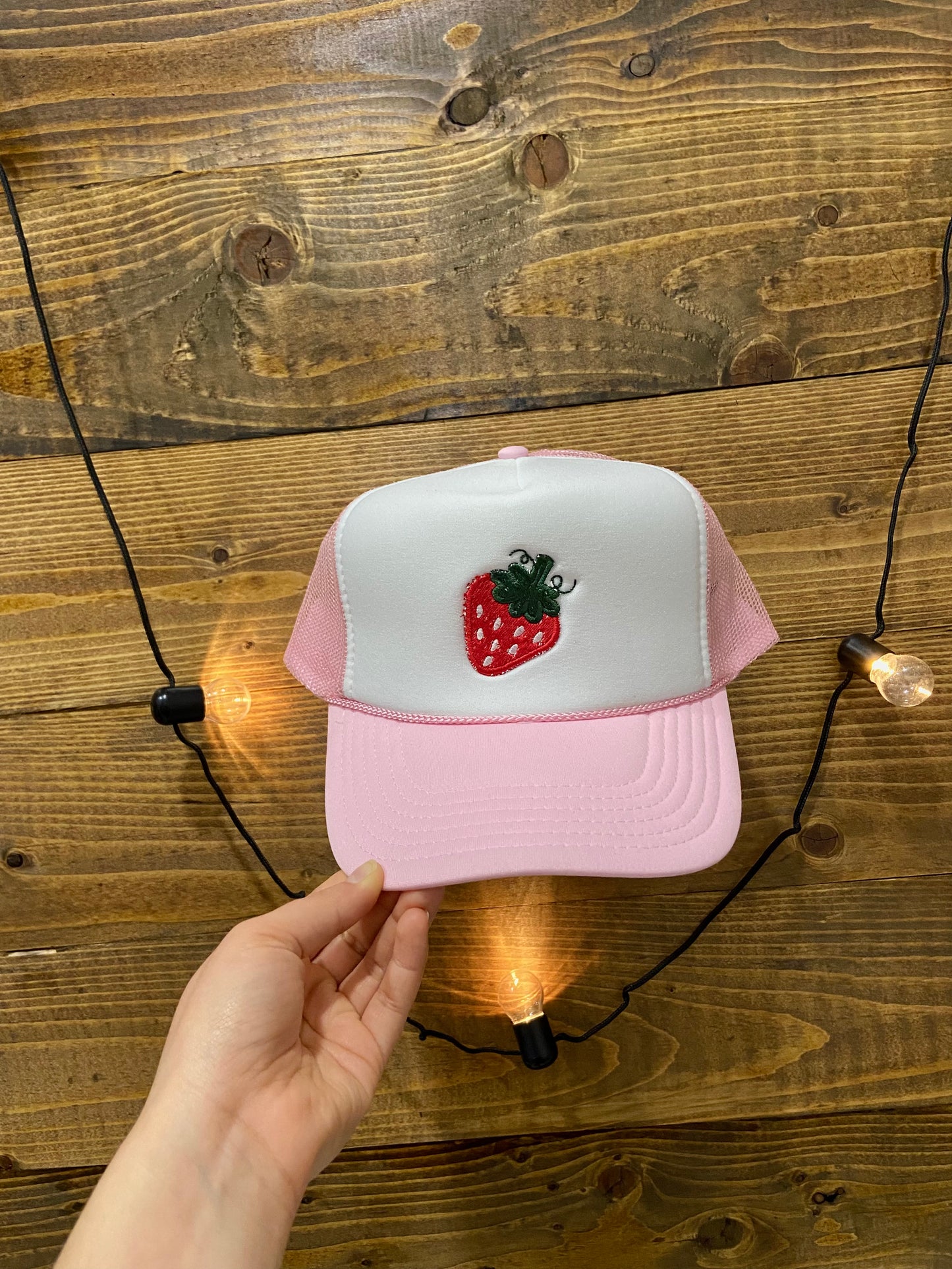 Strawberry trucker hat