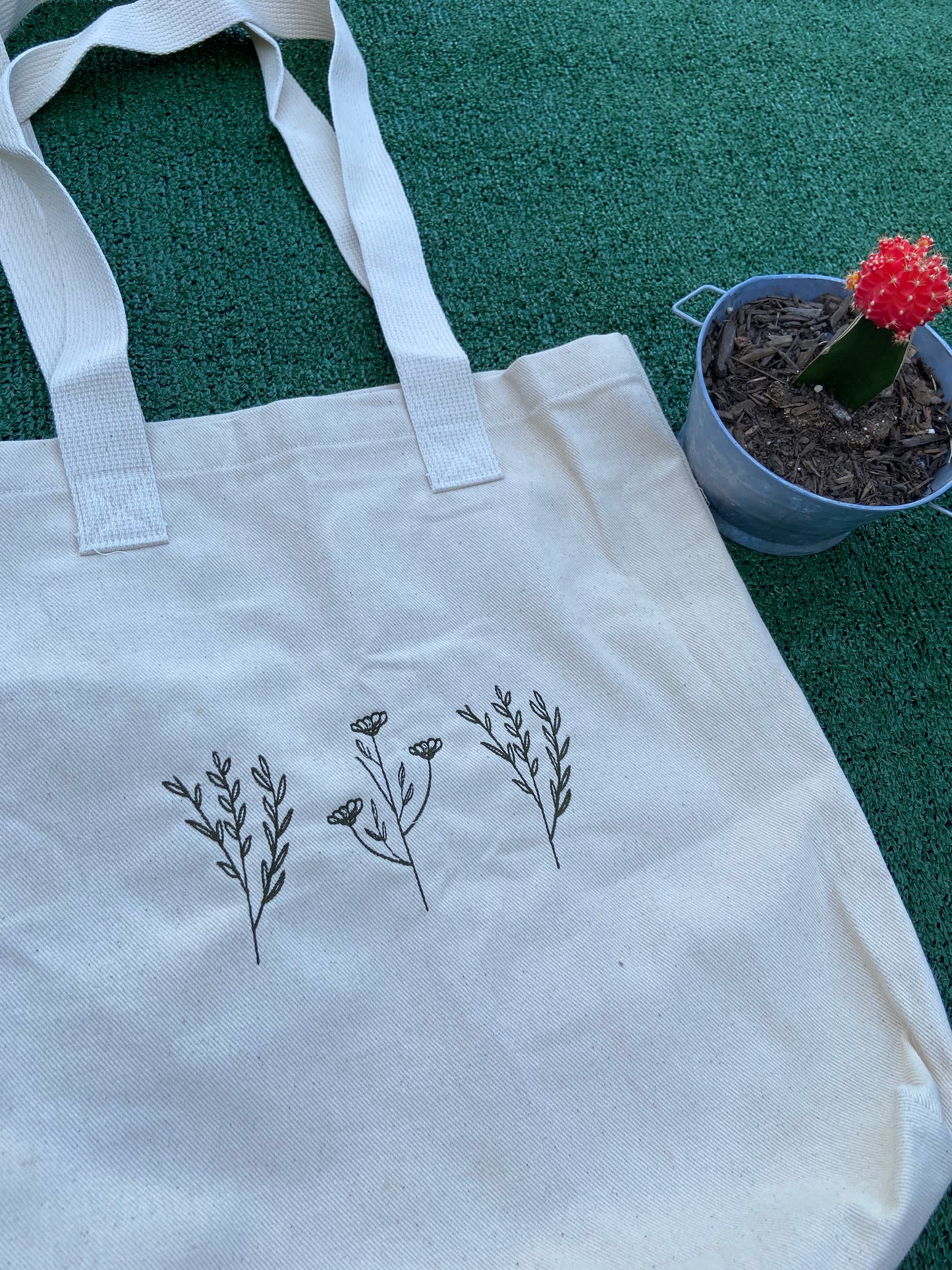 Green leaves tote, big tote