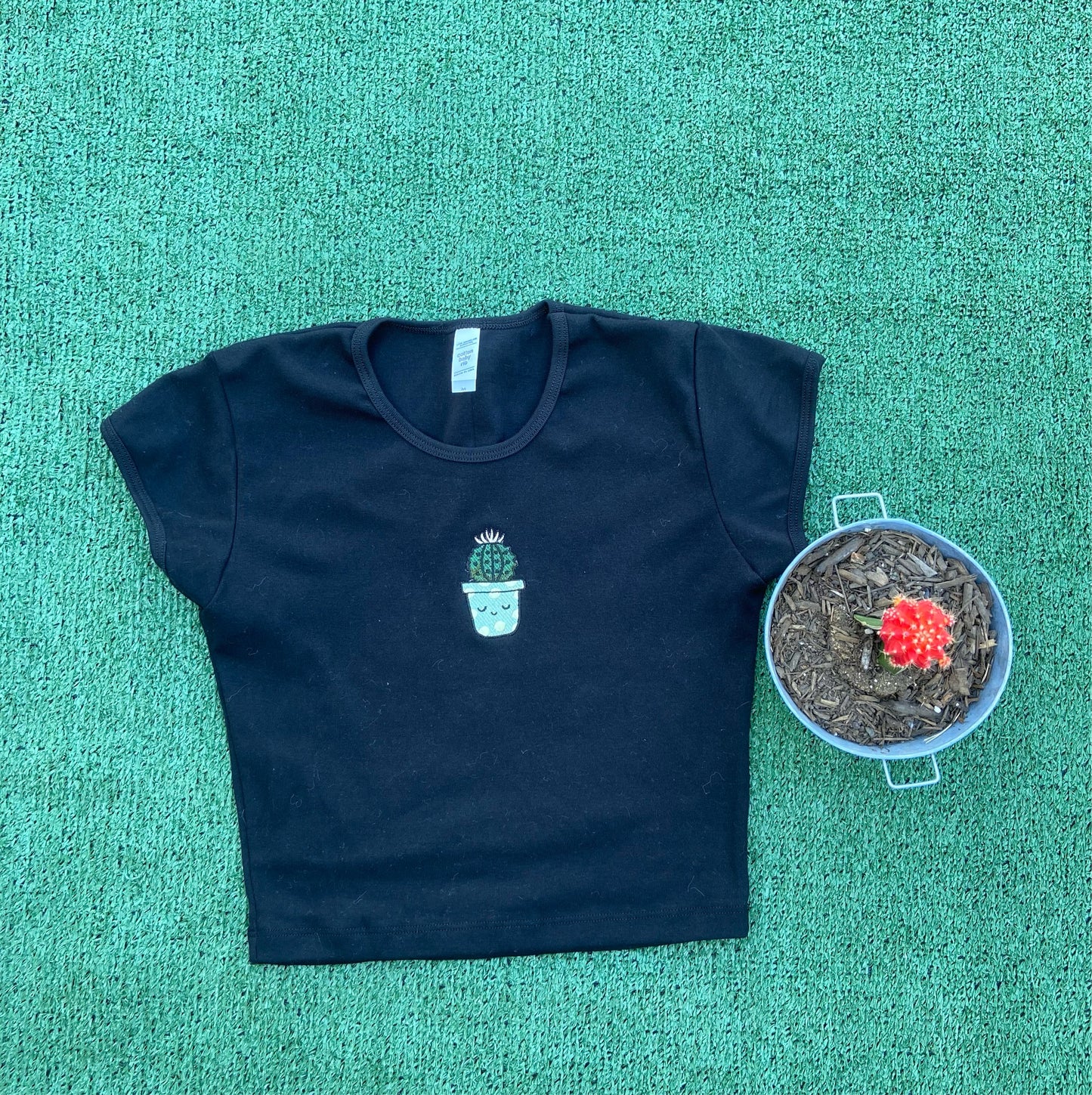 Cactus baby tee, crop top, cute tops